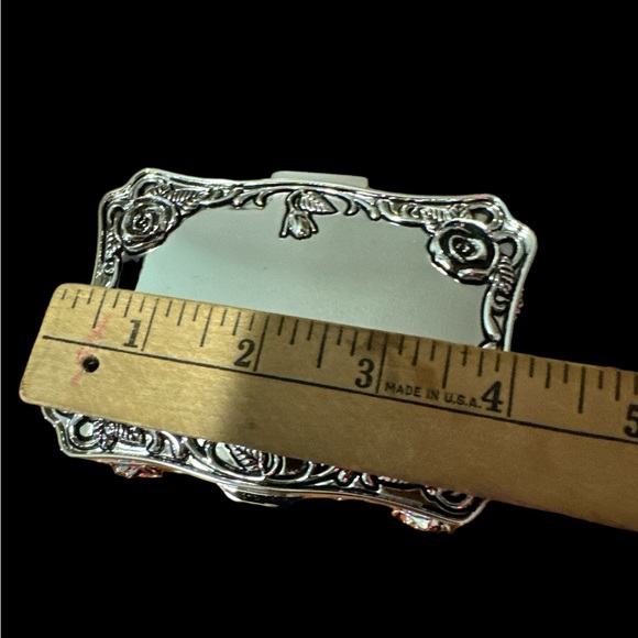 Regent Square Jewelry Trinket Box Rose Buds Velvet Lined Silver Plated Vintage - Picture 8 of 9